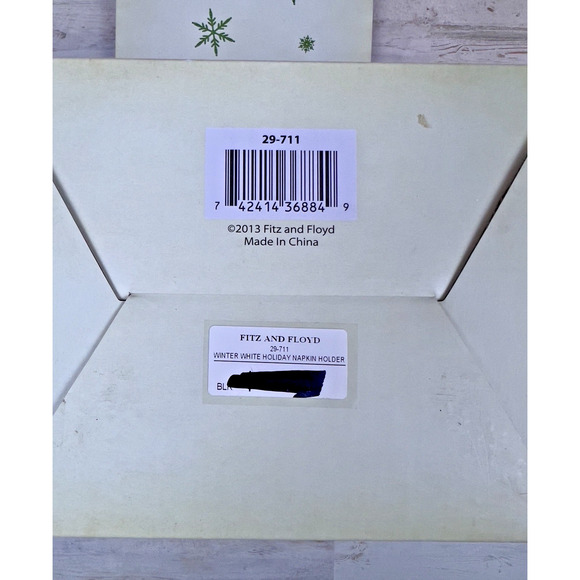 Fitz & Floyd Winter White Holiday Donkey Napkin Holder Ceramic Christmas - Picture 6 of 9